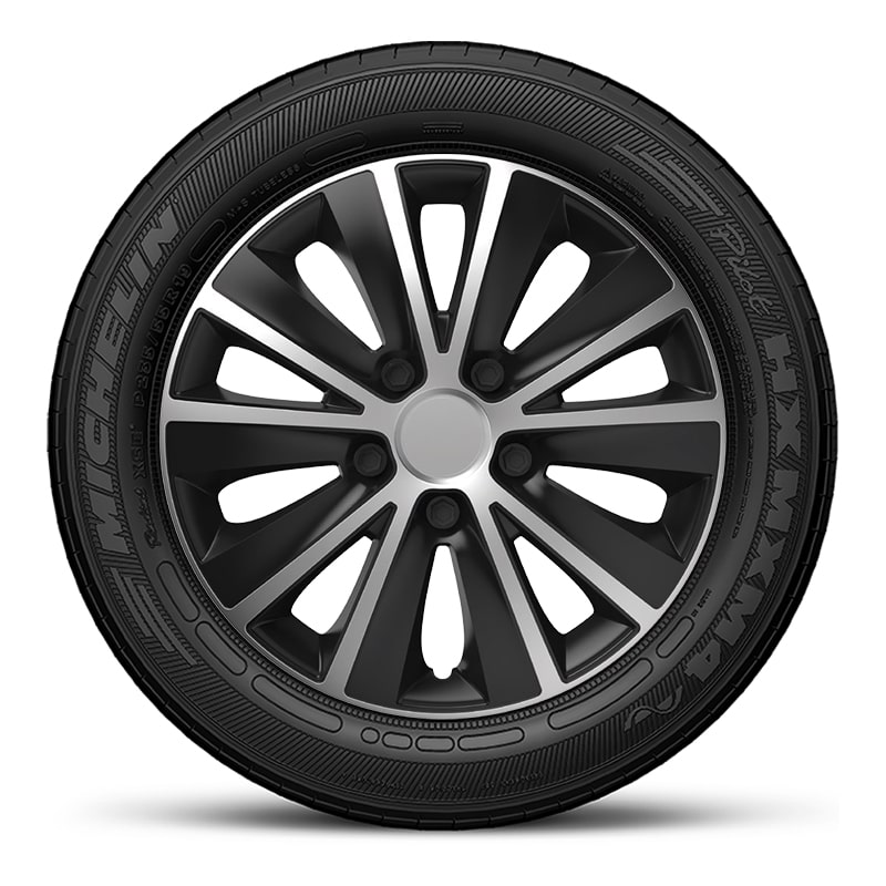 Тасове за джанти 13″ Versaco Rapid Silver Black, цвят сребрист/черен, 4 броя