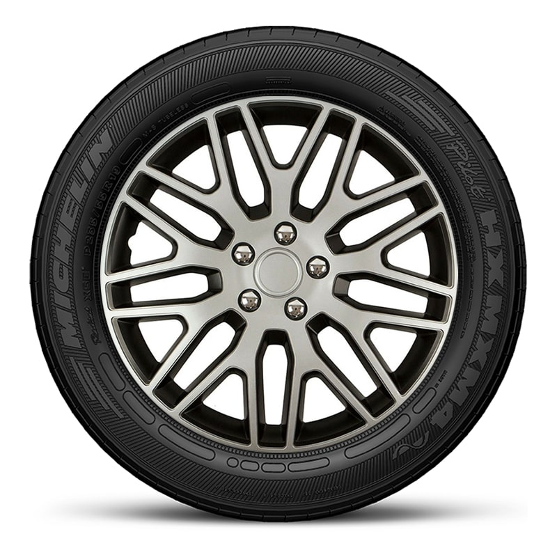 Тасове за джанти 14″ Versaco Dakar NC Silver Black, цвят сребрист/черен, 4 броя