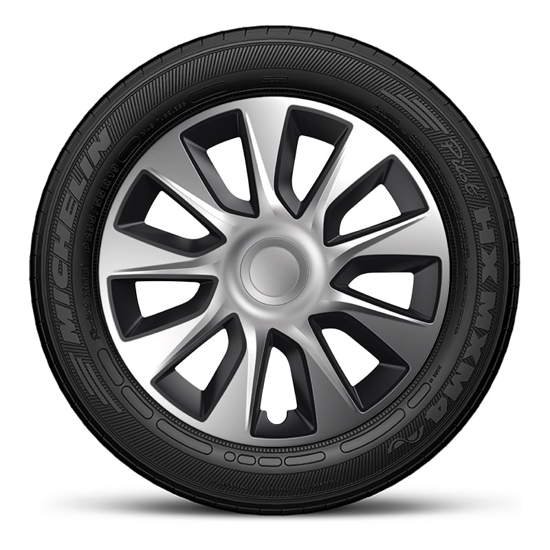 Тасове за джанти 16″ Versaco Stratos Silver Black, цвят сребрист/черен, 4 броя