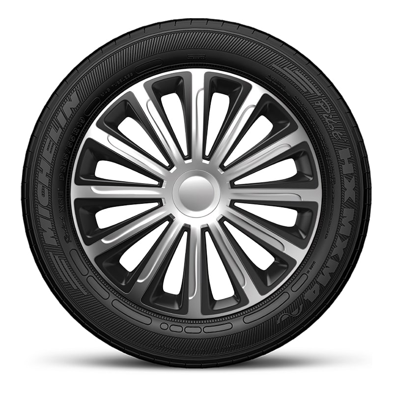 Тасове за джанти 16″ Versaco Trend Silver Black, цвят сребрист/черен, 4 броя